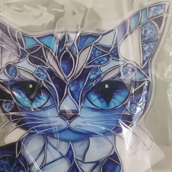 Blue Mosiac Cat Suncatcher - Picture 2 of 8